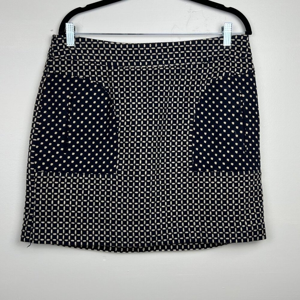 Worthington Women's Navy Patterned Modern Fit Pencil Skirt w/ Pockets Size 12